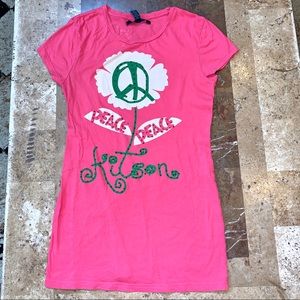 Women’s SZ S KITSON LA Pink Peace T-shirt